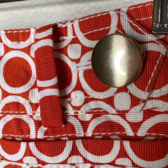 Loft orange and white geometric print  lined pencil skirt - Picture 4 of 7